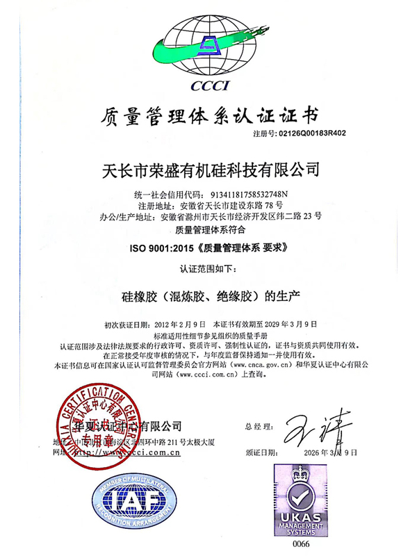 Quality Management System Certification (Chinese Version)